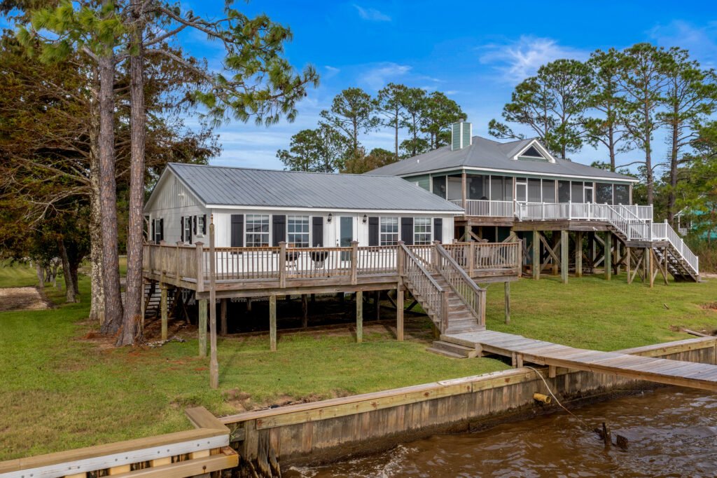 Fairhope rentals pon the bay back deck exterior house