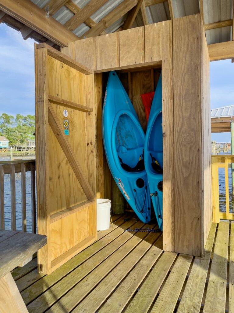 Fairhope rentals on the bay kayaks on wharf