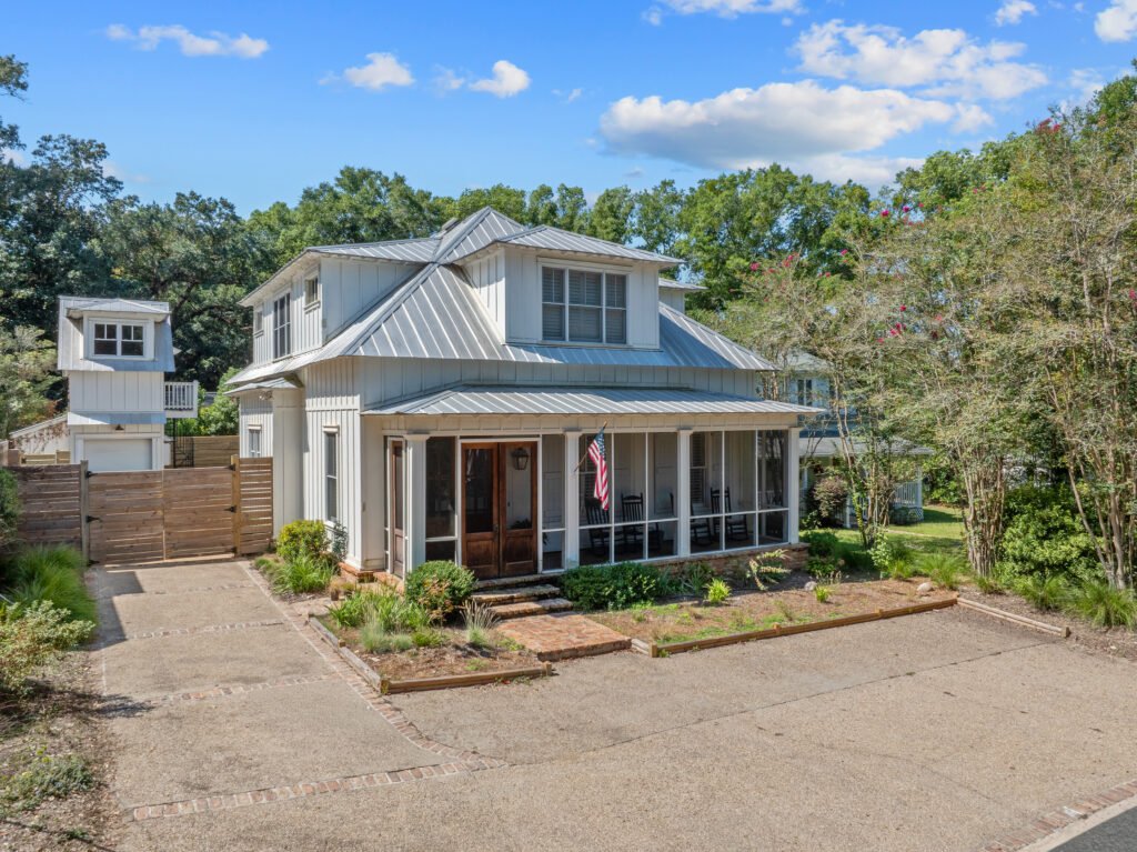 Sunny exterior front photo of luxury downtown rental with private driveway and off street parking,